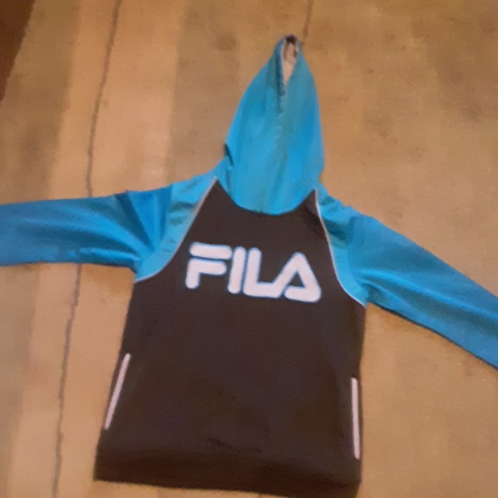 Blue and black fila hoodie